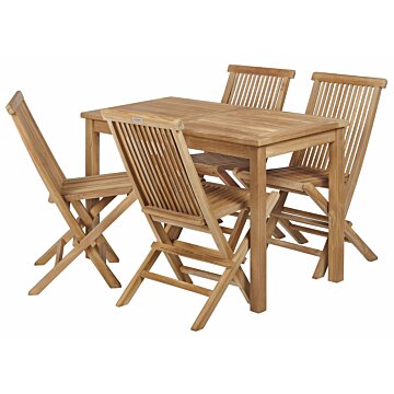 Bistro Tuinset | Tuintafel met 4 vouwstoelen - TK-SC001-ST012