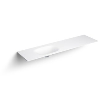 Clou - Hammock Wastafelblad 180cm, Enkele Waskom Links (Compositie 32), Aluite
