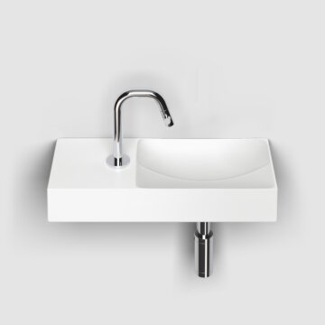 Clou - Vale Fontein Links 45cm, Met Kraangat, Mat Wit Keramiek