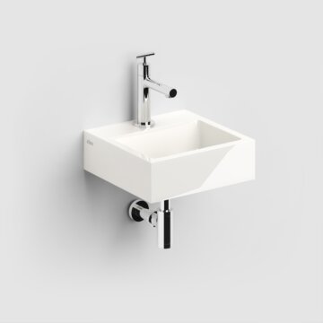Clou - Flush 1 Fontein 28cm, Met Voorbewerkt Kraangat En Plug, Mineral Marmer