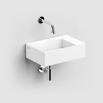 Clou - New Flush 2 Fontein, Met Afvoerplaat En Chromen Afvoerplug, Met Voorbewerkt Kraangat, Mat Wit Aluite