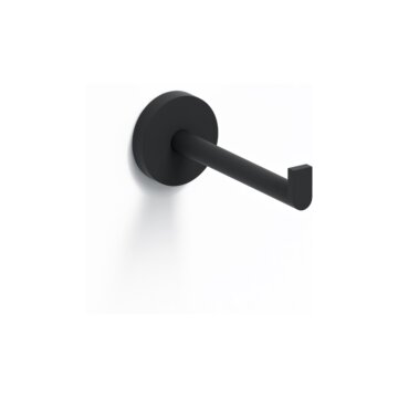 Clou - Flat Toiletrolhouder, Recht, Zonder Klep, Mat Zwart