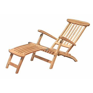 Teak Deckchair | Tuin Ligstoel | Verstelbaar in 5 standen| RVS Beslag - SL001