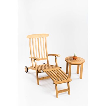 Deckchair met wielen met Rond tafeltje - TK-DC-MW-RT