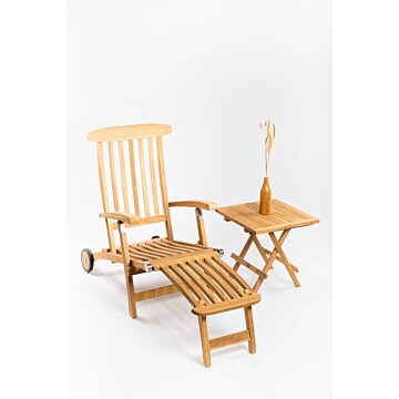 Deckchair met wielen met Slate tafeltje - TK-DC-MW-SLATE