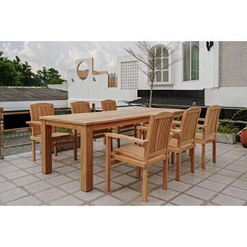 Nelson Teak Tuintafel | 220x100x75 - QG-819413