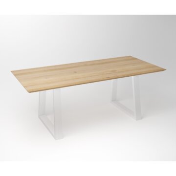 Eiken Tafel Facet | Trapezium Fineline Frame White