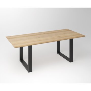 Eiken Tafel Facet | U Fineline Frame Black