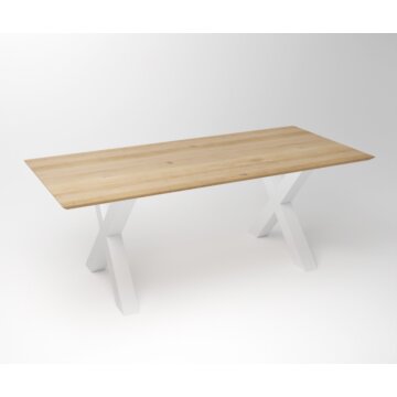 Eiken Tafel Facet | X Frame White