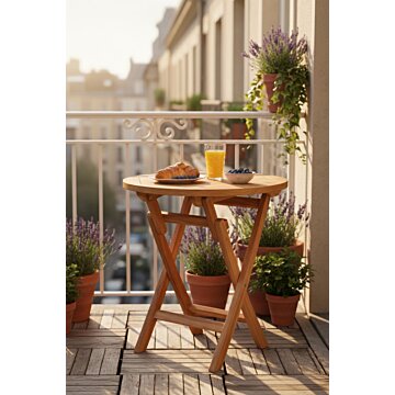 tuintafel inklabaar teakhout 70 rond x 75 hoog