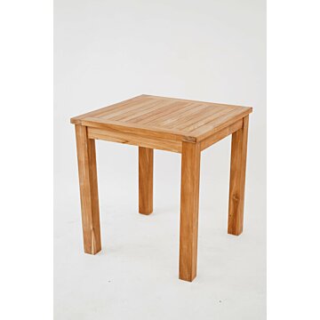 Vierkante teak tuintafel 70x70 cm met stevige poten 8x8 cm, perfect voor balkon of kleine tuin