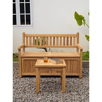 Teakhouten Kussenbank Opbergbank 130 cm breed