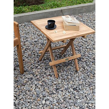 Teakhouten bijzettafel 60 x 60 inklapbaar