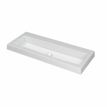 Ink Dock Wastafel Polystone zonder kraangat - Glans wit - 100x40 cm
