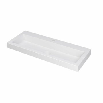 Ink Dock Wastafel Polystone met 1 kraangat - Mat wit - 100x40 cm