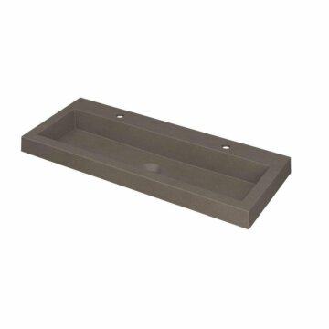Ink Dock Wastafel Quartz met 2 kraangaten - Quartz beton - 100x40 cm