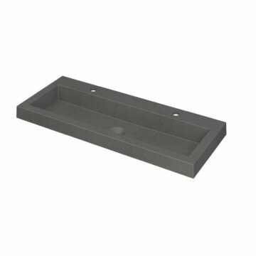Ink Dock Wastafel Quartz met 2 kraangaten - Quartz grijs - 100x40 cm
