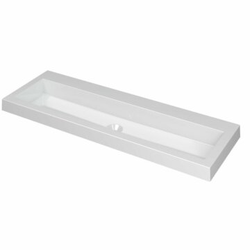 Ink Dock Wastafel Polystone zonder kraangat - Glans wit - 120x40 cm