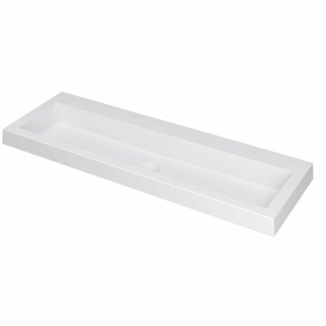 Ink Dock Wastafel Polystone zonder kraangat - Mat wit - 120x40 cm