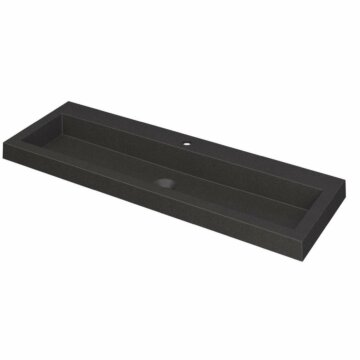 Ink Dock Wastafel Quartz met 1 kraangat - Quartz zwart - 120x40 cm