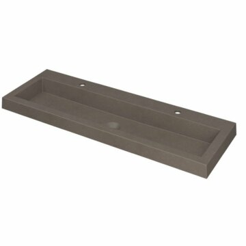Ink Dock Wastafel Quartz met 2 kraangaten - Quartz beton - 120x40 cm