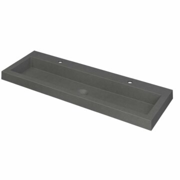 Ink Dock Wastafel Quartz met 2 kraangaten - Quartz grijs - 120x40 cm