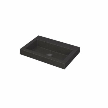 Ink Dock Wastafel Quartz zonder kraangat - Quartz zwart - 60x40 cm