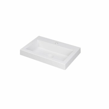 Ink Dock Wastafel Polystone met 1 kraangat - Mat wit - 60x40 cm