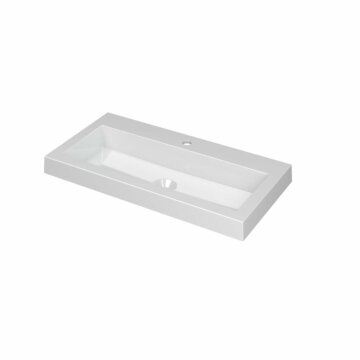 Ink Dock Wastafel Polystone met 1 kraangat - Glans wit - 80x40 cm