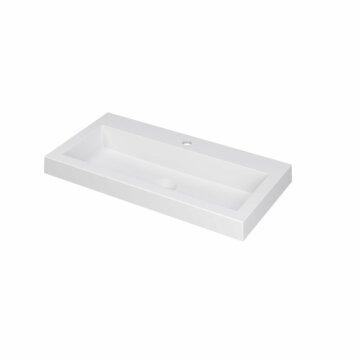 Ink Dock Wastafel Polystone met 1 kraangat - Mat wit - 80x40 cm