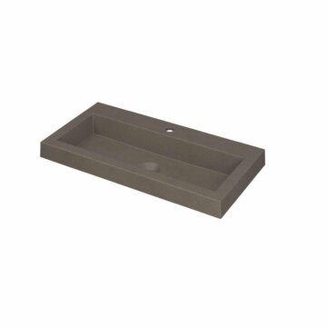 Ink Dock Wastafel Quartz met 1 kraangat - Quartz beton - 80x40 cm