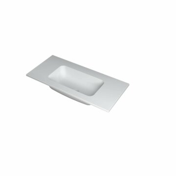 Ink Faktor Wastafel polystone midden zonder kraangat - Mat wit - 1000x450x15 mm (bxdxh)