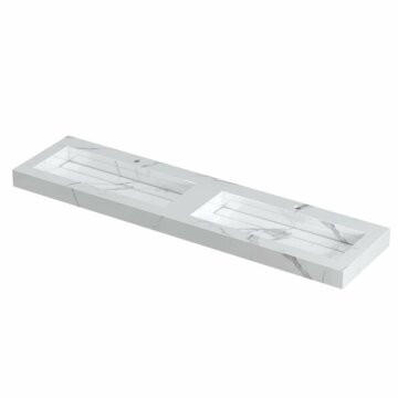 Ink Pitch dubbele meubelwastafel 180x45cm keramische slab - 2 kraangaten - Statuario