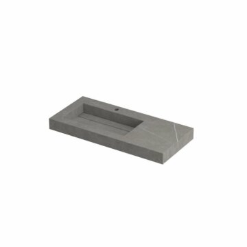 Ink Pitch meubelwastafel links 100x45cm keramische slab - 1 kraangat - Armani grey