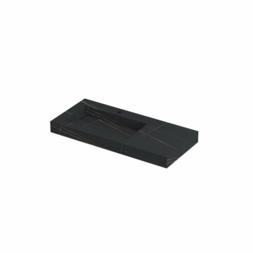 Ink Pitch meubelwastafel links 100x45cm keramische slab - 1 kraangat - Lauren black
