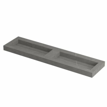 Ink Pitch dubbele meubelwastafel 180x45cm keramische slab - zonder kraangaten - Armani grey