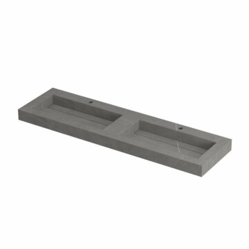 Ink Pitch dubbele meubelwastafel 160x45cm keramische slab - 2 kraangaten - Armani grey