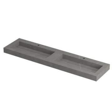 Ink Pitch dubbele meubelwastafel 180x45cm keramische slab - 2 kraangaten - Armani grey