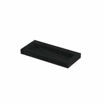 Ink Pitch meubelwastafel 100x45cm keramische slab - 2 kraangaten - Lauren black