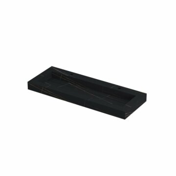 Ink Pitch meubelwastafel 120x45cm keramische slab - zonder kraangaten - Lauren black