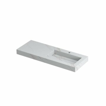 Ink Pitch meubelwastafel rechts 120x45cm keramische slab - 1 kraangat - Calacatta