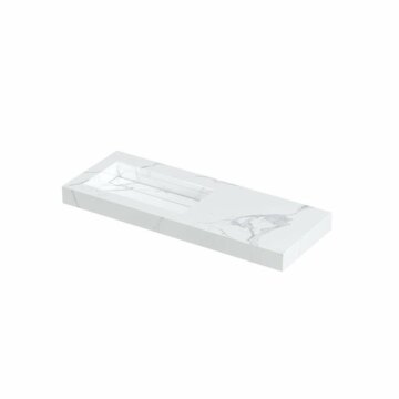 Ink Pitch meubelwastafel links 120x45cm keramische slab - 1 kraangat - Statuario