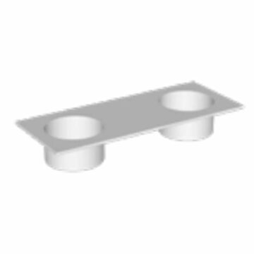 Ink UFO Wastafel porselein rond dubbel met 2 kraangaten buiten - Glans wit - 1200x480x180 mm (bxdxh)