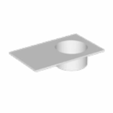 Ink UFO Wastafel porselein rond rechts met 1 kraangat rechts - Glans wit - 800x480x180 mm (bxdxh)