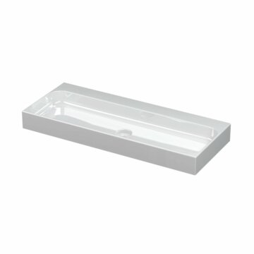 Ink Unit wastafel porselein zonder kraangaten incl. porseleinen click plug - Glans wit 1000x400mm (bxd)