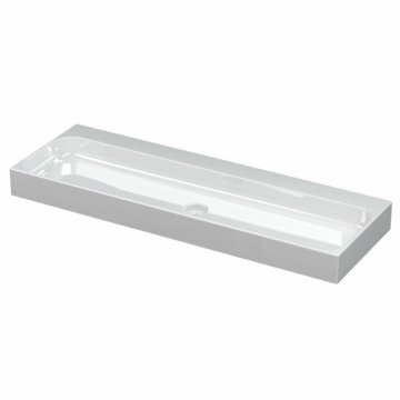 Ink Unit wastafel porselein zonder kraangaten incl. porseleinen click plug - Glans wit 1200x400mm (bxd)