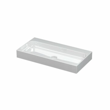 Ink Unit wastafel porselein zonder kraangat incl. porseleinen click plug - Glans wit 800x400mm (bxd)