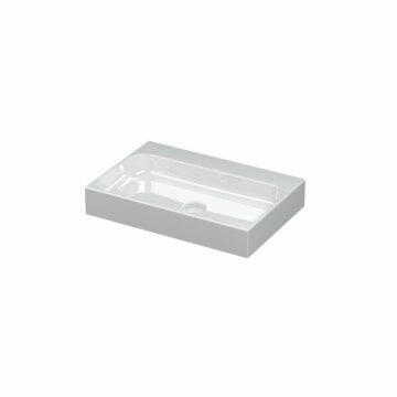 Ink Unit wastafel porselein zonder kraangat incl. porseleinen click plug - Glans wit 600x400mm (bxd)
