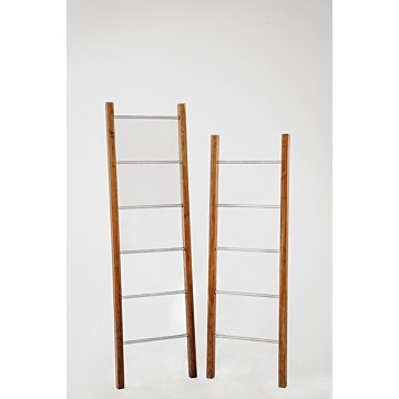 Ladder RVS stijlen Teak staander