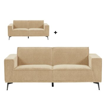 Leeds 3-zits + 2,5-zits (220 x 88 & 200 x 88 cm) | Kleur = stad 120 beige